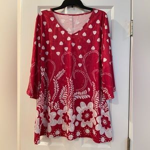 Red and white tunic